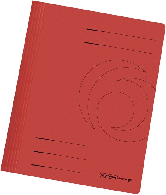 Herlitz A4 Manilla Folded Flat File - Red (Pack of 10)