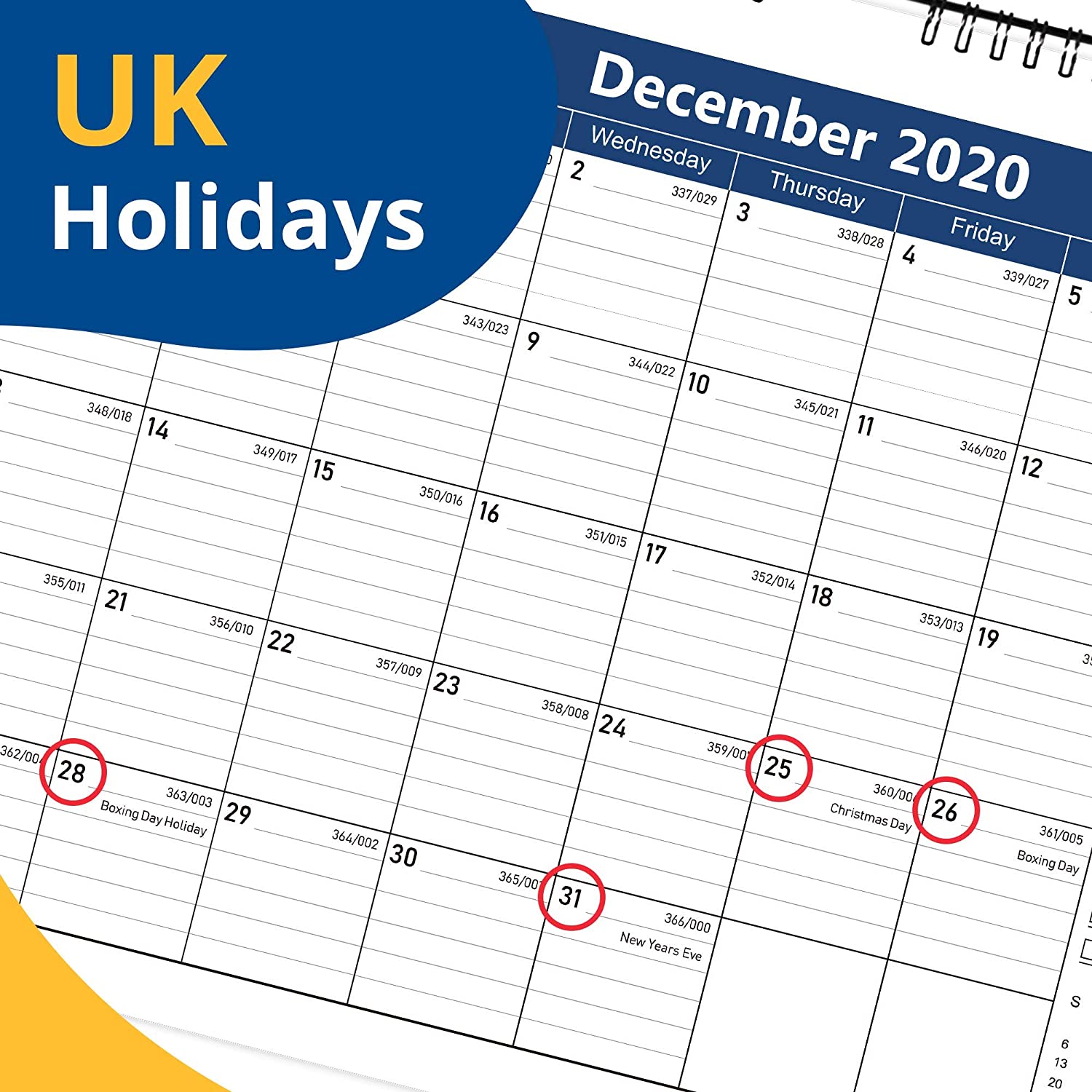 24 Months Wall & Desktop Calendar 2024 & 2025, Blue - Image 4