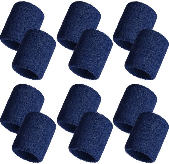 12 Pack Sweatbands Sports Wristband Cotton Sweat Band for Men and Women, Good for Tennis, Basketball, Running, Gym, Working Out