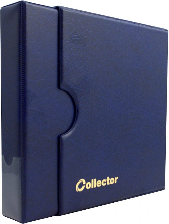Collector Coin Album IN CASE for 221 mix sizes coins from small till large coin - with pages and red dividers + index - BLUE