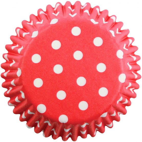 PME BC722 Red Polka Dots Paper Baking Cases for Cupcakes, Standard Size, Pack of 60