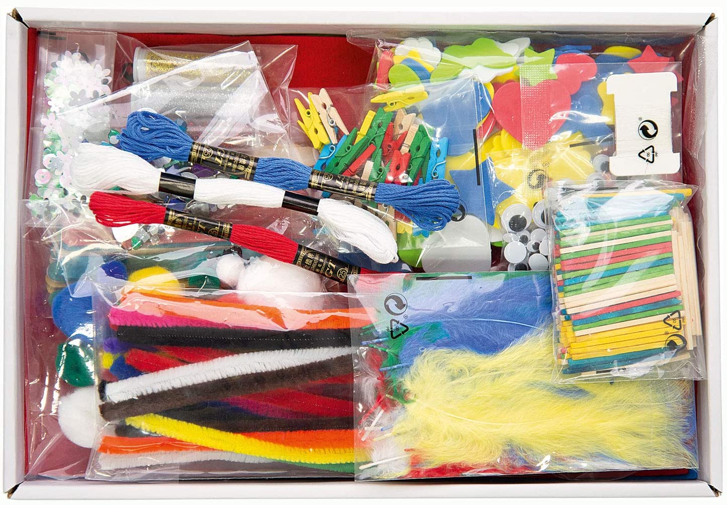 folia 935 - Creative Box, Craft Box with Colourful Material Mix for Crafts and Decorating Over 1300 Pieces - Image 3