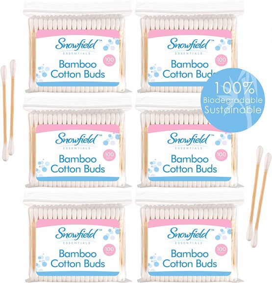 600 x Bamboo Cotton Buds (6 x 100) by Snowfield | 100% Biodegradable Eco Cotton Buds - Image 2