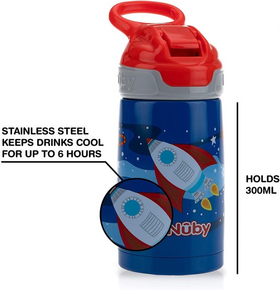 Nuby Sippy Cup, Stainless Steel Kids Water Bottle, Roller Skate - Image 3