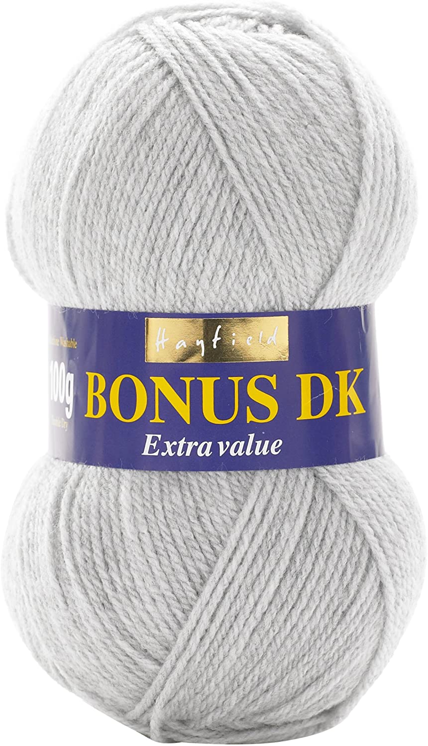Sirdar Hayfield Bonus DK Double Knitting, Light Grey Mix (814), 100g, 19 x 9 x 9 cm