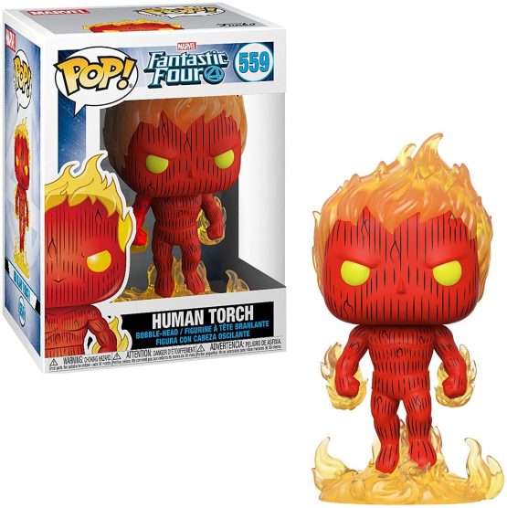 Funko 44987 POP Marvel: Fantastic Four - Human Torch Collectible Toy, Multicolour - Image 2