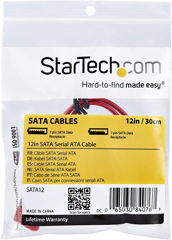 StarTech 12in SATA Serial ATA Cable - SATA cable - Serial ATA 150/300 - SATA (F) to SATA (F) - 1 ft - red - SATA12 - Image 4
