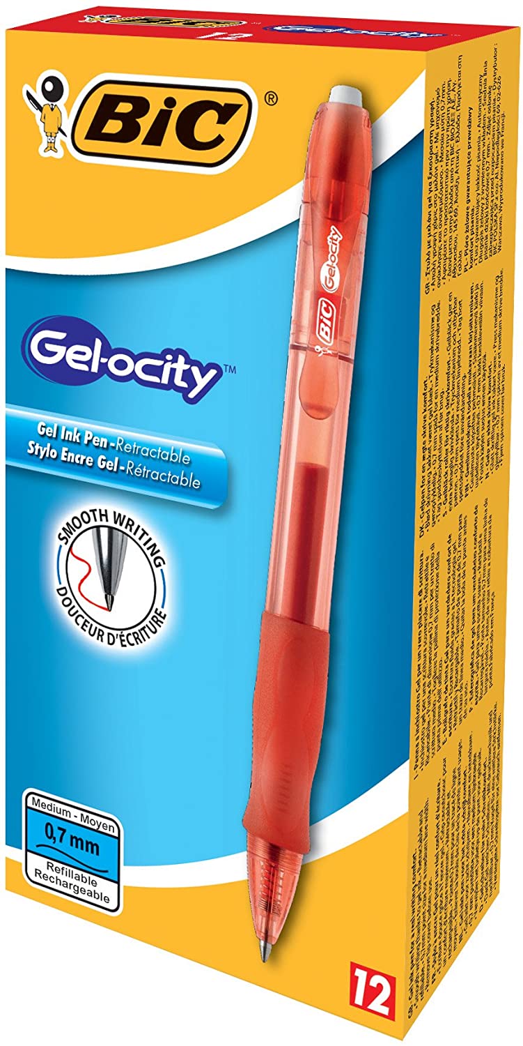 BIC 0.7 mm Velocity Roller Gel Pen - Red, Red,Transparent - Image 3