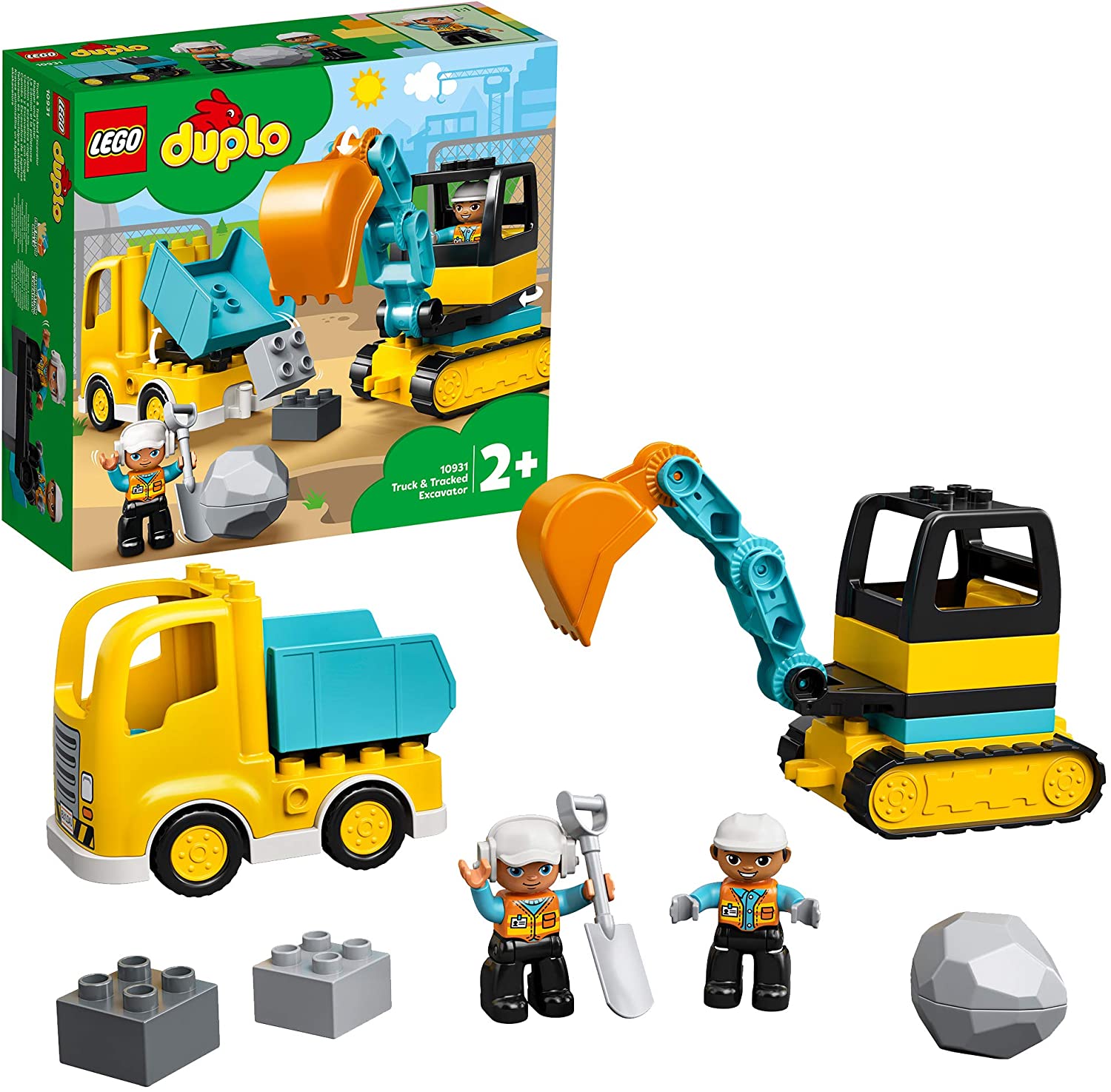LEGO DUPLO Truck and Tracked Excavator Toy for 2+ Year Old Toddlers, Boys & Girls