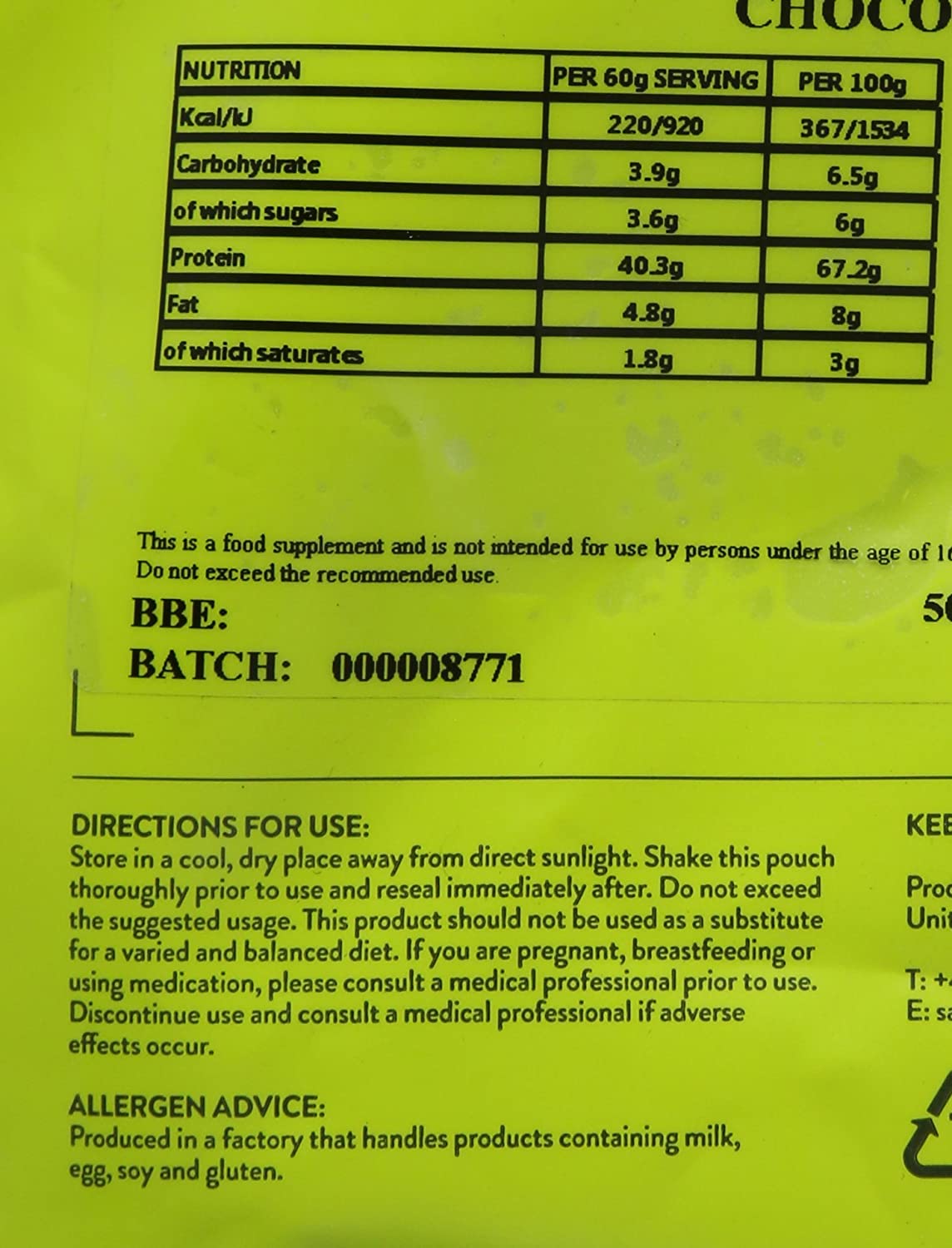 Bulk Diet Protein Shake, Chocolate, 500 g, Packaging May Vary, 0.5 kg - Image 3