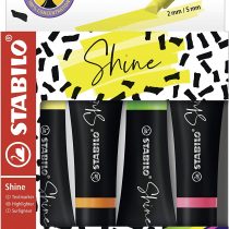 Highlighter - STABILO Shine Wallet of 4 Assorted Colours