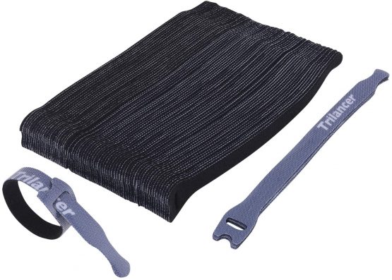Reusable Cable Straps Wire Ties, Pack of 50 Trilancer Adjustable Cord Fastener Cable Organizer, 8 Inches(Black)