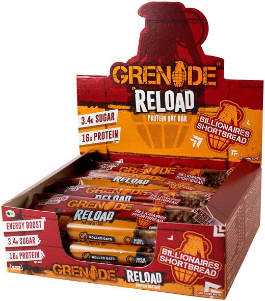 Grenade Reload High Protein Energy Oat Bar, 12 x 70g Billionaires