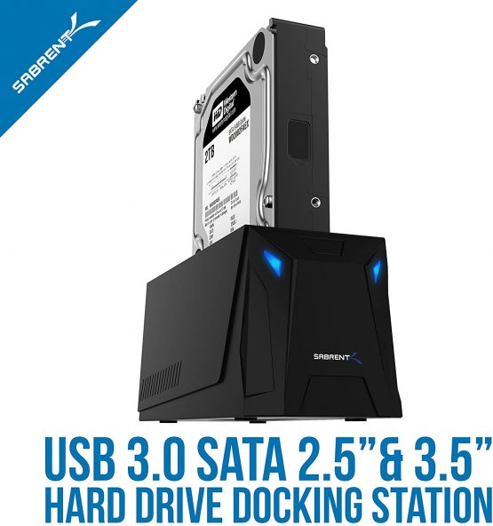 Sabrent USB 3.0 to SATA External Hard Drive Docking Station for 2.5" or 3.5"' HDD, SSD [Support UASP] (EC-UBLB) - Image 3