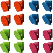 Magnetpro 16 Pieces Multi Colour Magnetic Metal Clips, Refrigerator Whiteboard Wall Magnetic Memo Note Clip