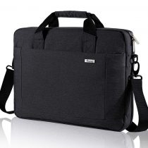 Voova Laptop Bag Case 14-15.6 Inch Computer Sleeve Messenger Bag with Shoulder Strap Expandable Waterproof Business Briefcase with Tablet Pocket for Men Women Travel School Lawyer-Black