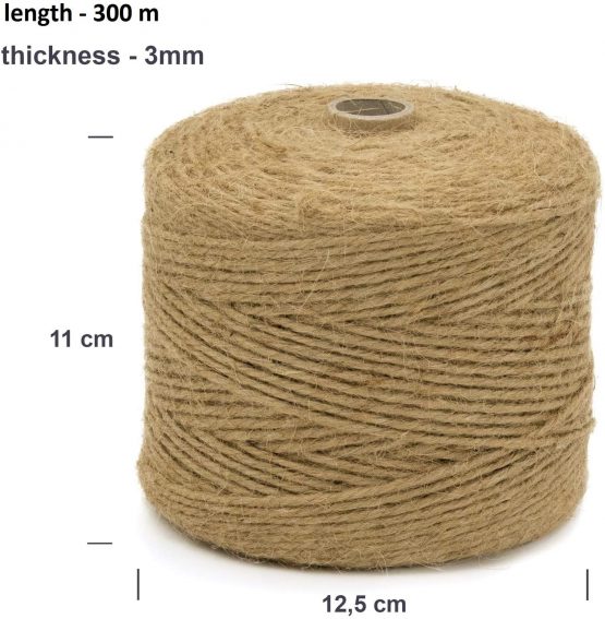 Creative Deco 985 Feet Jute Twine Rope String Natural Brown | 300 m Garden String Roll | 2-3 mm Thickness 3 Ply | Perfect Cord for Cat Arts and Crafts DIY Decoration Gift Wrapping | Thick & Strong - Image 3