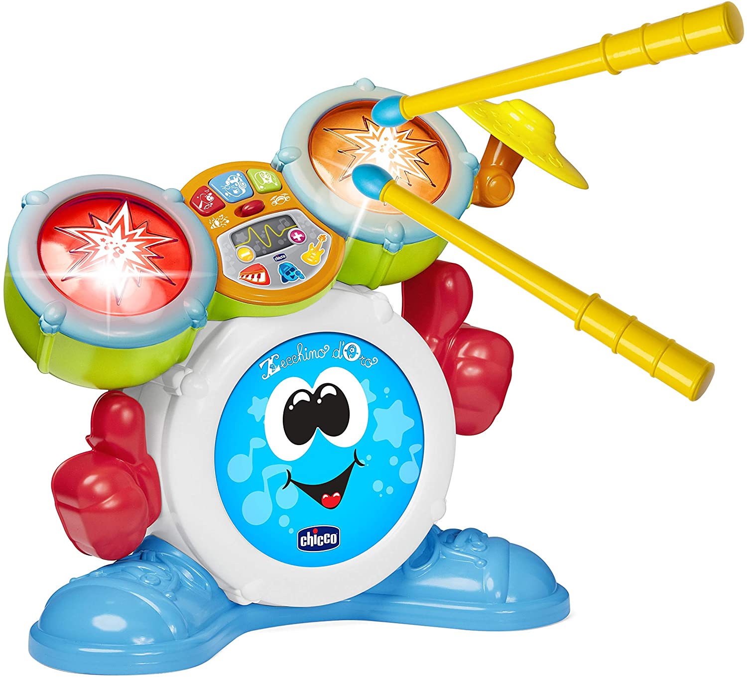 Chicco Rock Band Drums, Kids' Drums, Upgradable Electronic Musical Instruments with 4 Kinds of Music and Lights - Image 2