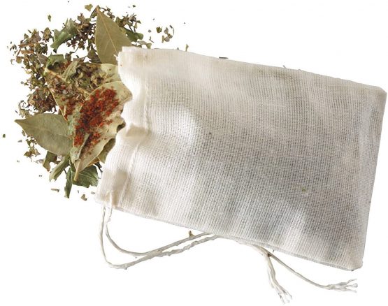 KitchenCraft Home Made Spice Cooking, Pack of 4 Reusable Bouquet Garni Infuser Bags, White