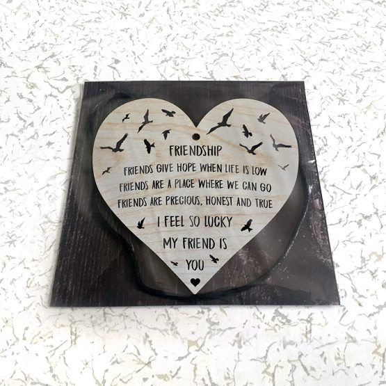 Best Friendship Gift & Plaque for Special Friend, Women, Wife, Him, Her, Mum, with Sayings Message, Ornament and Quote Wooden Hanging Heart Leaving Wall Sign - Image 3