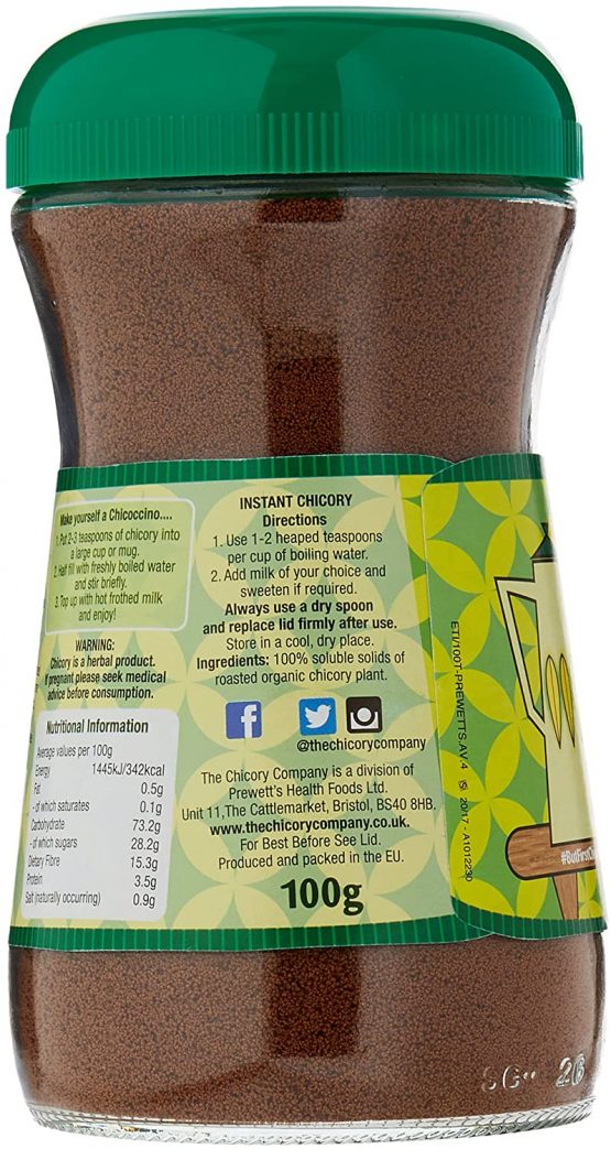Organic Chicory Root Powder Drink 2 x 100g jars - Image 3