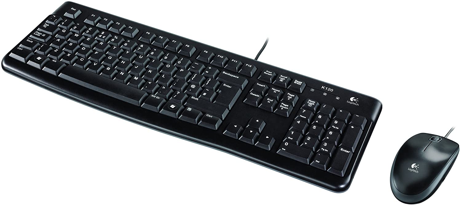 Logitech MK120 Wired Keyboard and Mouse Combo for Windows QWERTY Spanish Layout - Black - Image 3