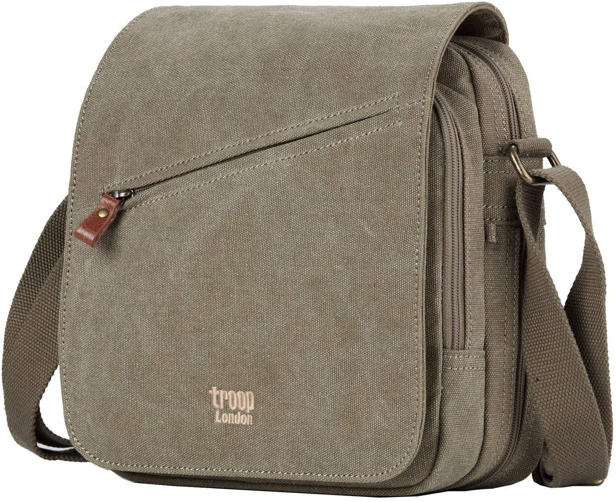 Troop London TRP0238 Classic Canvas Across Body Bag Blue, M - Image 4