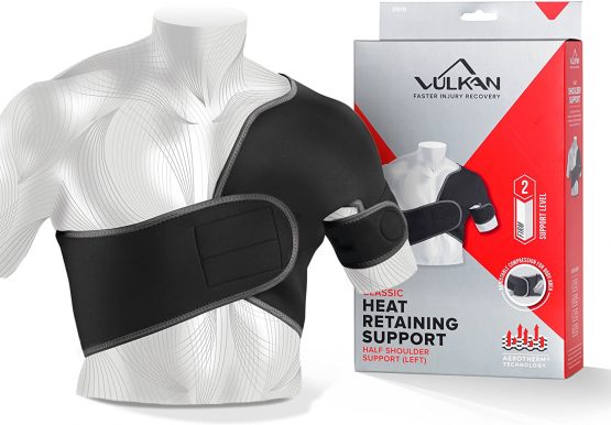 Vulkan Classic Half Left Shoulder Support, Medium, Shoulder Brace for Rotator Cuff Injuries, AC Joint Support, and Dislocations, Shoulder Strap for Men and Women, Brace for Athletes and Exercising