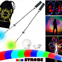 Flames 'N Games LED Poi - Glow Poi - Fast Strobe + Travel Bag!