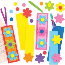 Baker Ross AT387 Flower Mix & Match Bookmark Kits - Pack of 8, Make your Own Book Marker for Creative Arts and Crafts Projects, and Learning to Read or World Book Day Activities