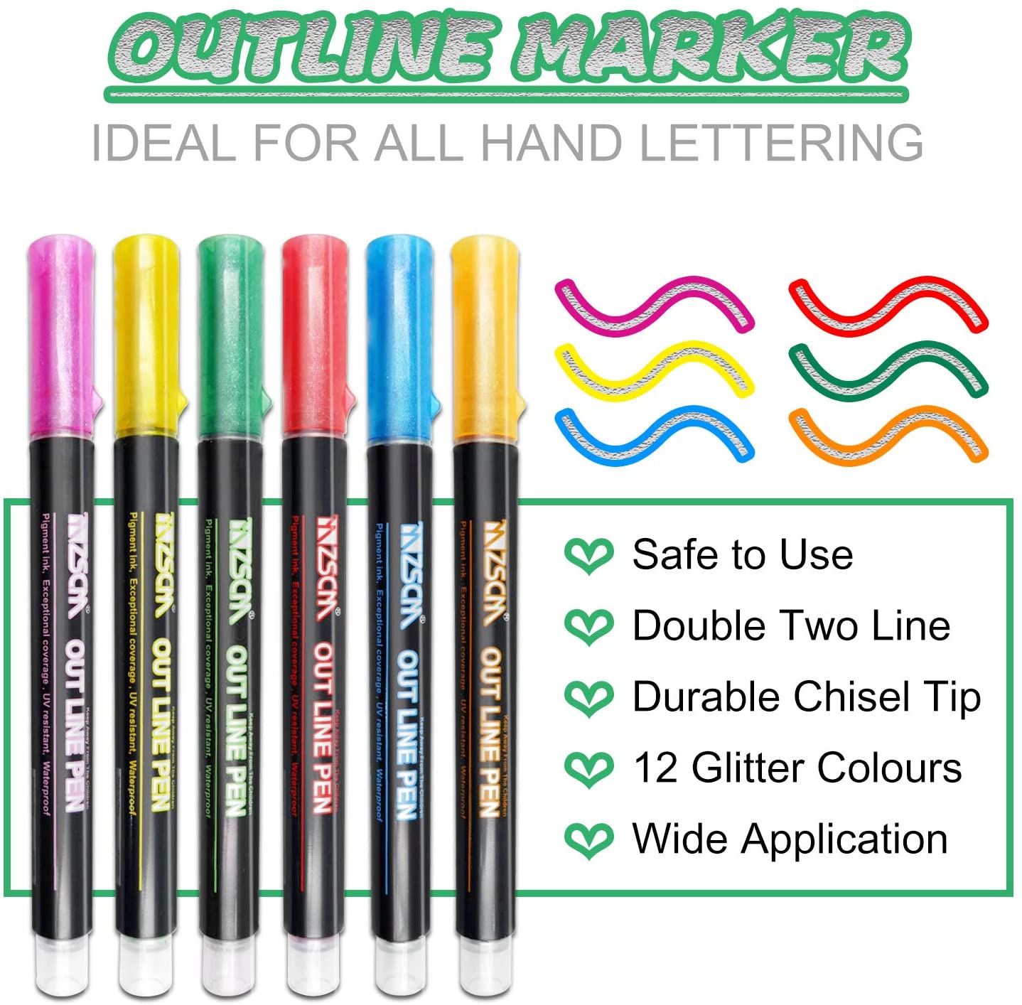 Newest Outline Pens,YITHINC 12 Colours Double Line Outline Pens Gift ...