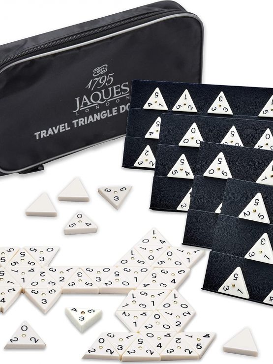 Jaques of London Triangle Dominoes Game | Perfect Traditional Family Games including Triangle Domino Tiles and Travel Zip Case | Quality Board Games | Since 1795