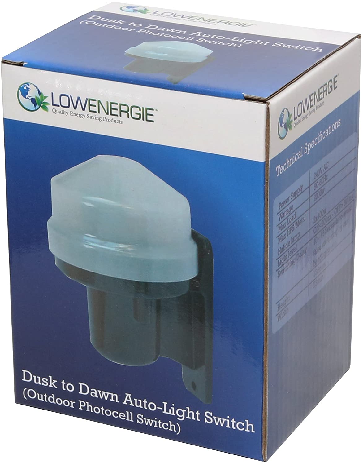 LOWENERGIE PHOTOCELL Acorn Kit Light Sensor, Automatic Dusk to Dawn Switch, Outdoor Daylight Sensor, Energy Saving