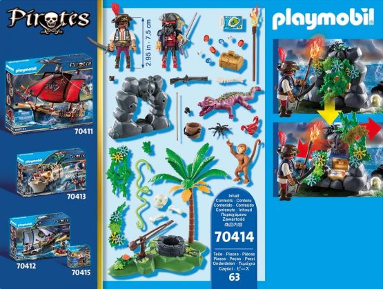 Playmobil Pirates 70414 Pirate Island with Treasure, for Children Ages 5+ - Image 3