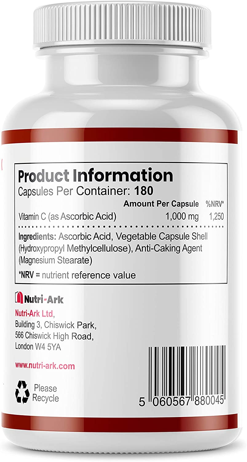 Vitamin C 1000mg, 180 count (Pack of 1) - Image 2
