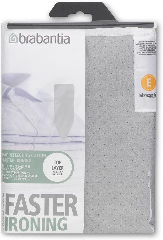 Brabantia Size E (135 x 49cm) Replacement Ironing Board Cover with Durable 2mm Foam Layer (Metallised) Easy-Fit, 100% Cotton - Image 4