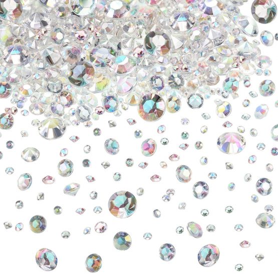 4000 Pieces Table Confetti 3 Sizes Wedding Crystals Acrylic Diamonds Rhinestones Vase Fillers for Birthday Baby Shower Party Tables (Crystal AB)