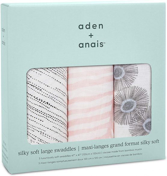 aden + anais silky soft Muslin Swaddle & Receiving Blankets for Baby Girls & Boys, 120x120cm, Ideal Newborn & Infant Swaddling Wrap Set of Bamboo Viscose, Perfect Shower Gifts, 3 Pack, island getaway - Image 2