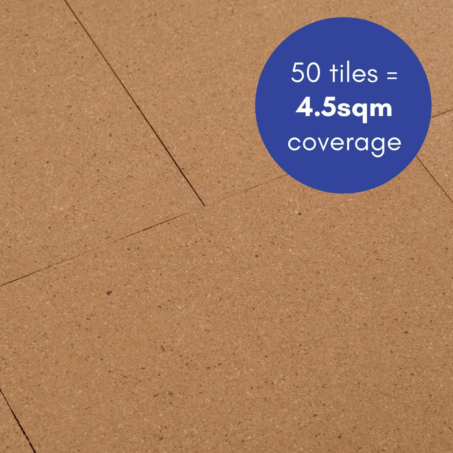 9 x Natural Cork Tiles 300mm x 300mm 0.81 sqm 4mm Thick Wall