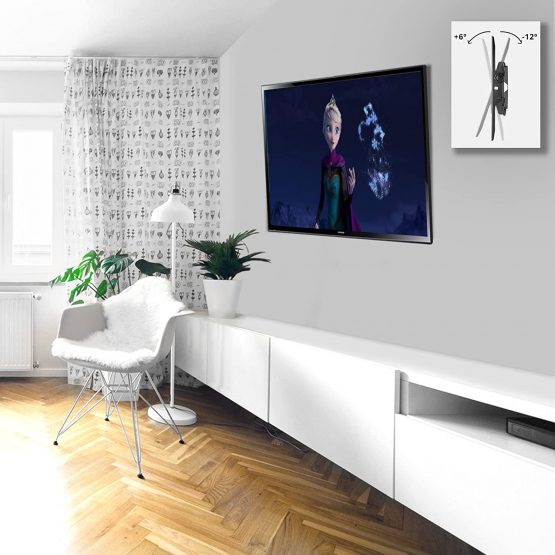 Duronic TV Bracket TVB103M | Wall Mount for 33”-65” Television Screen | Tilting Action -12°/+6° | VESA Fits Up to 600x400mm | Fixing for Flat Screen LCD/LED/OLED/QLED | Strong Heavy Duty | Anti-Theft - Image 4