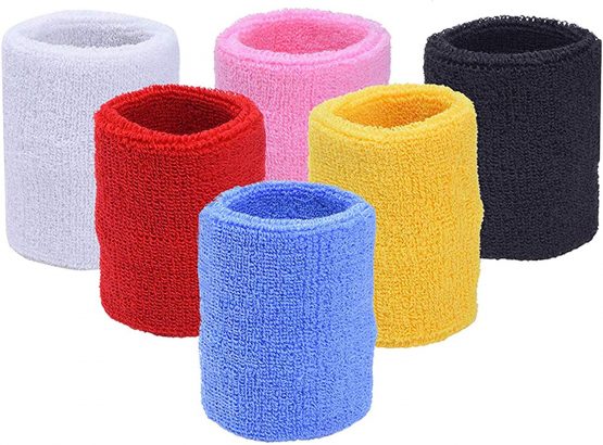Schneespitze 6 Pcs Sports Wristband,Cotton Wristbands,Wrist Sweatbands Wrist Bands Sweat Bands for Basketball, Football, Fitness, Athletics - Image 4