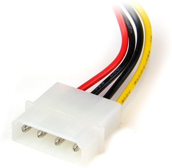 StarTech 6in 4 Pin LP4 to Left Angle SATA Power Cable Adapter - LP4 to SATA Power Adapter (SATAPOWADPL), White/Black - Image 3