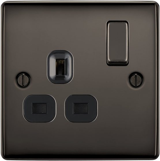 BG Electrical NBN21B-01 Single Switched Power Socket, Black Nickel, 13 Amp, 2.3 cm*8.6 cm*8.6 cm - Image 2