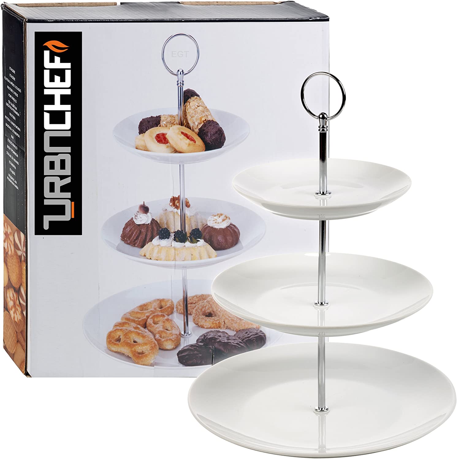 3 Tier Ceramic Cake Stand, Round, 30.2 cm - Image 3