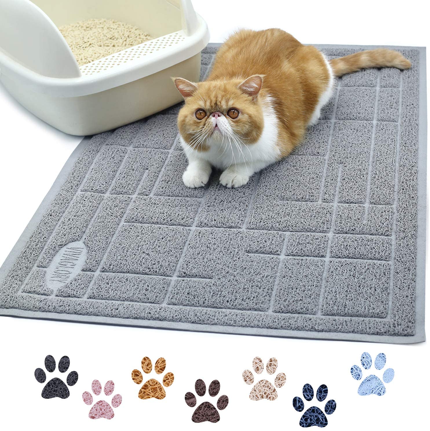 VIVAGLORY Cat Litter Mat, Large 90 × 60cm Durable Waterproof Litter Mat ...