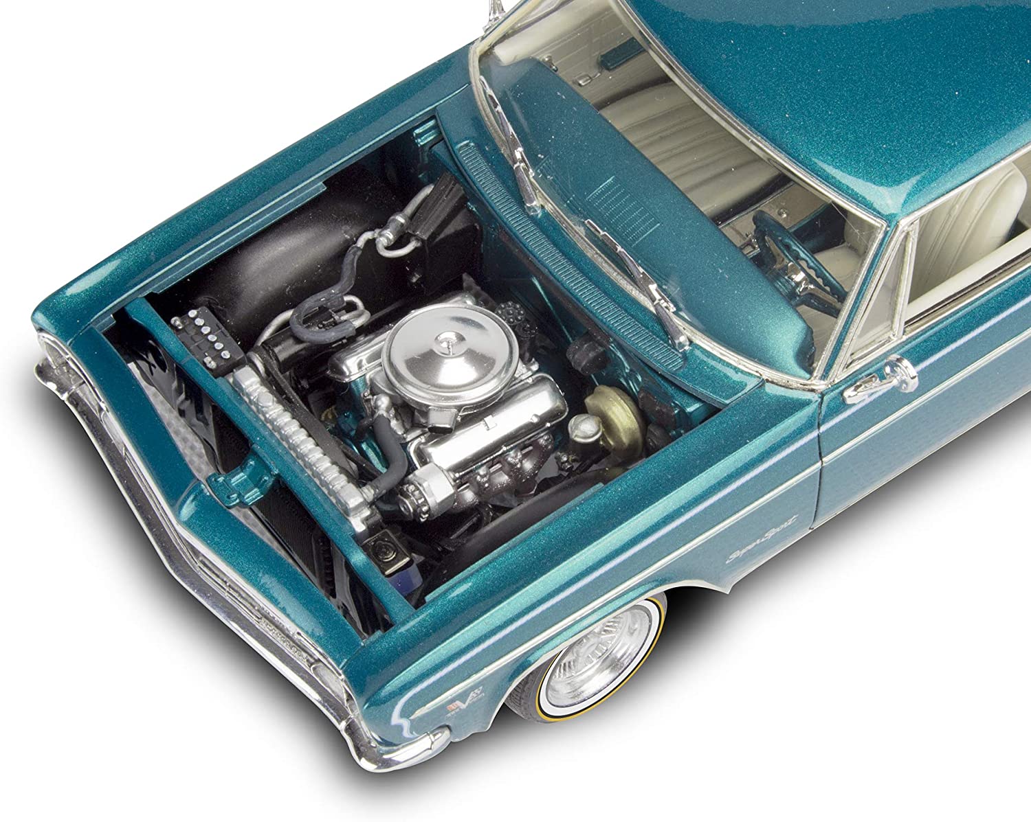 Revell 14497 ‘66 Chevy Impala SS 396 2’N1 Model Kit, White, 8.50 x 3.25 x 2.55 inches - Image 3