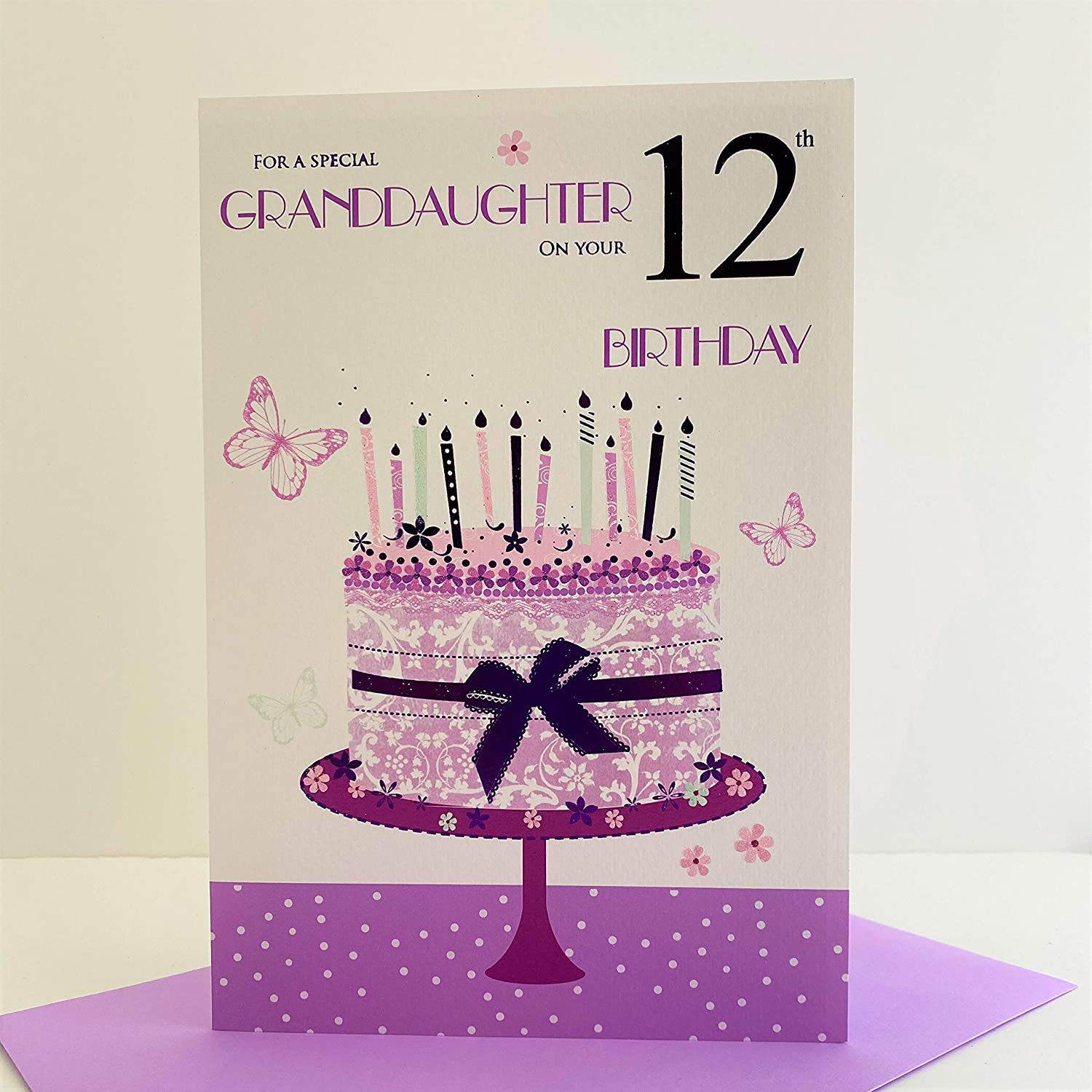 For A Special Granddaughter on Your 12th birthday card - 7331 CG, pink, 210 x 290 mm - Image 4