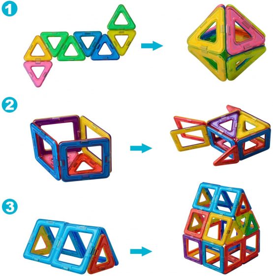 McDou Magnetic Building Blocks,Magnet Blocks Set,Kids Magnetic Toys,Rainbow Magnetic Tiles Educational Set for Kids (80PCS) - Image 3