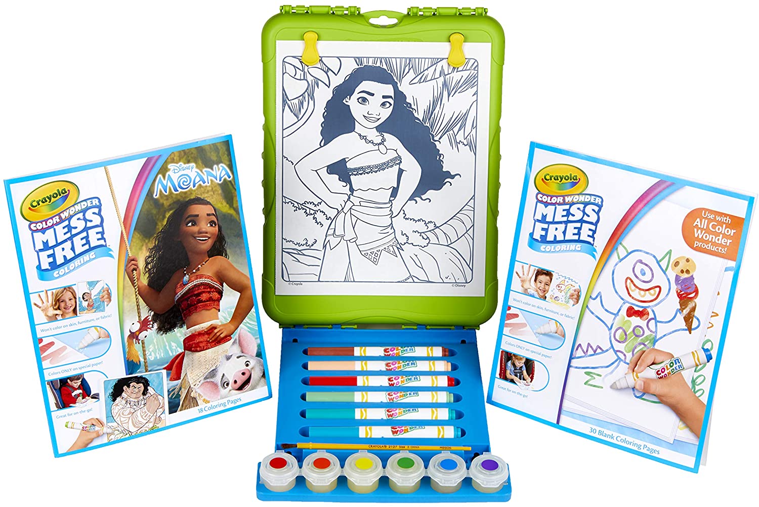 CRAYOLA color Wonder Travel Esel Moana Pages with BONUS pages, Markers and color Wonder Paint Coloring Travel Books and Esel MEGA set