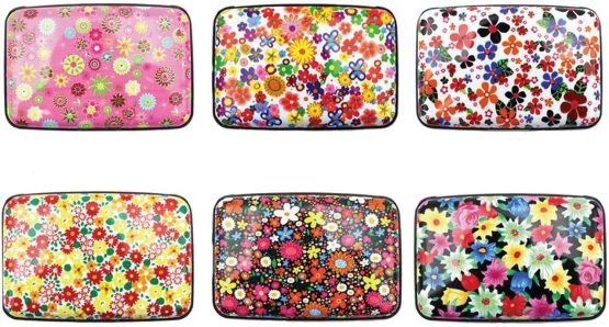 Rfid Block Contactless Floral Wallet Bank Credit Card Protector Guard Hard Case